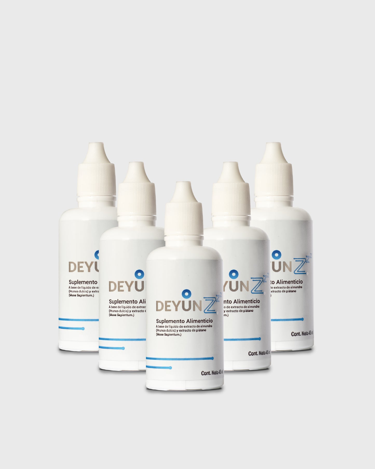 Pack de 5 frascos de Deyun Z, suplemento natural para combatir el insomnio y mejorar el sueño.