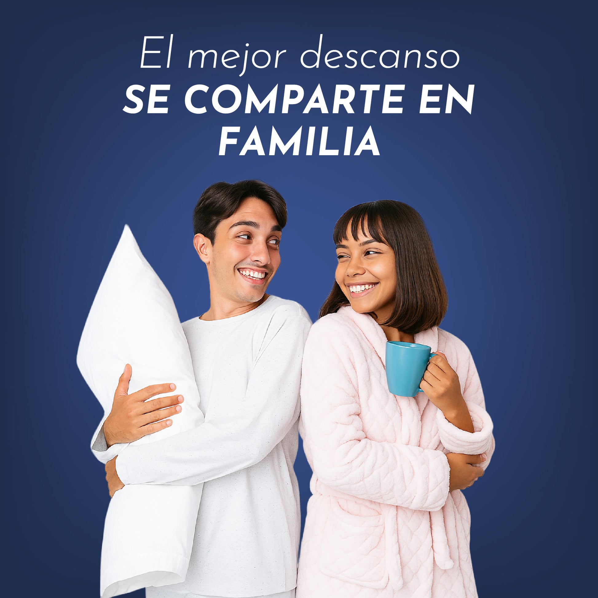 Pareja feliz, compartiendo los beneficios del descanso pleno.