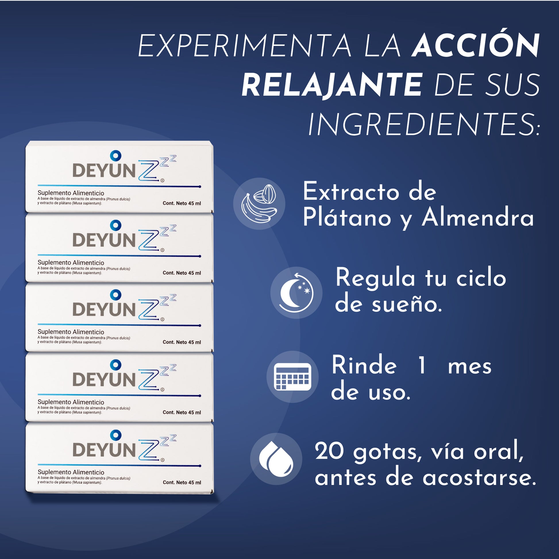Paquete de 5 productos de Deyun Z, producto de Extracto de Plátano y Almendra